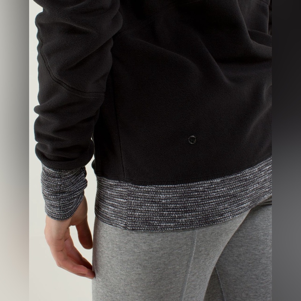 Lululemon Athletica Black/ Coco Pique Runaway Fleece Pullover Hoodie size XS EUC - Picture 8 of 14